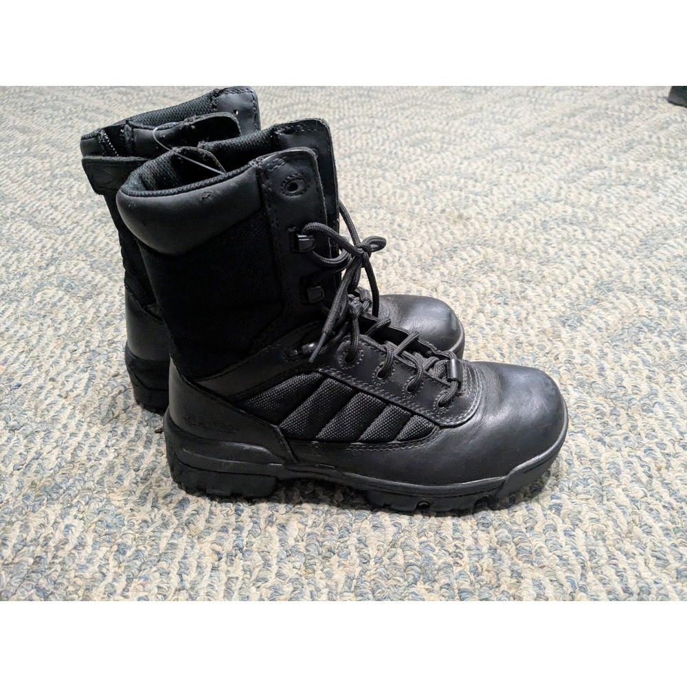 Bates Mens Black Tactical Side Zip Boots Leather Nylon Work Duty E02261
